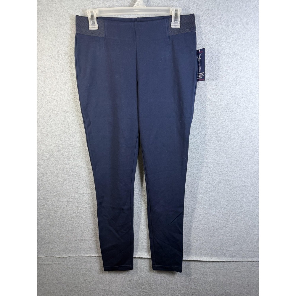 Chaps Leggings Womens‎ Medium Blue Super Stretch Elastic Waist Slim Leg Ankle